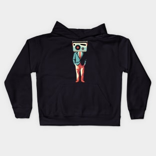 Man With A Radio Head - 90s Brit Rock Lovers Kids Hoodie